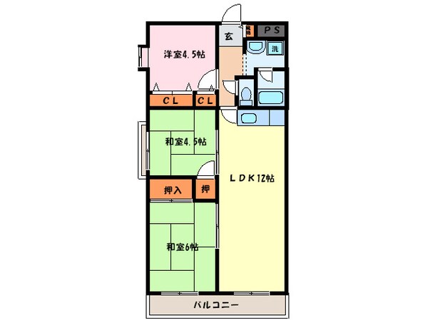 ル･ミュー貝塚の物件間取画像